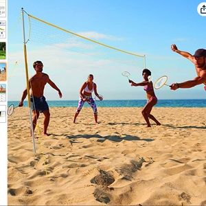 Franklin Sports Volleyball + Badminton Set + Portable Carry Bag